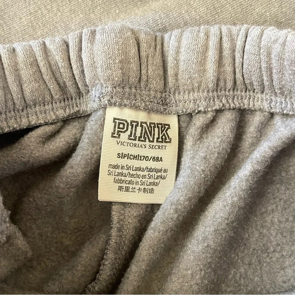 Women’s Victoria’s Secret PINK gray w/ silver PINK logo jogger sweatpants Small - Picture 4 of 5
